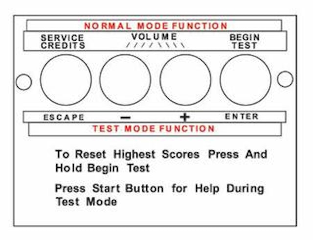 Service switch decal Williams 4 button WPC