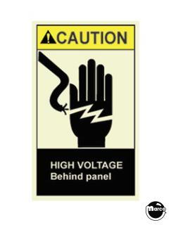 Label - Caution High Voltage (bottom arch) portrait