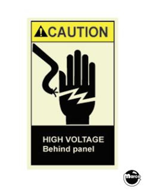 Label - Caution High Voltage (bottom arch) portrait