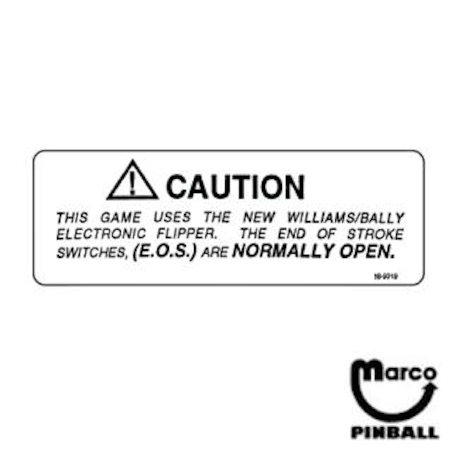 Label - Caution E.O.S. switch