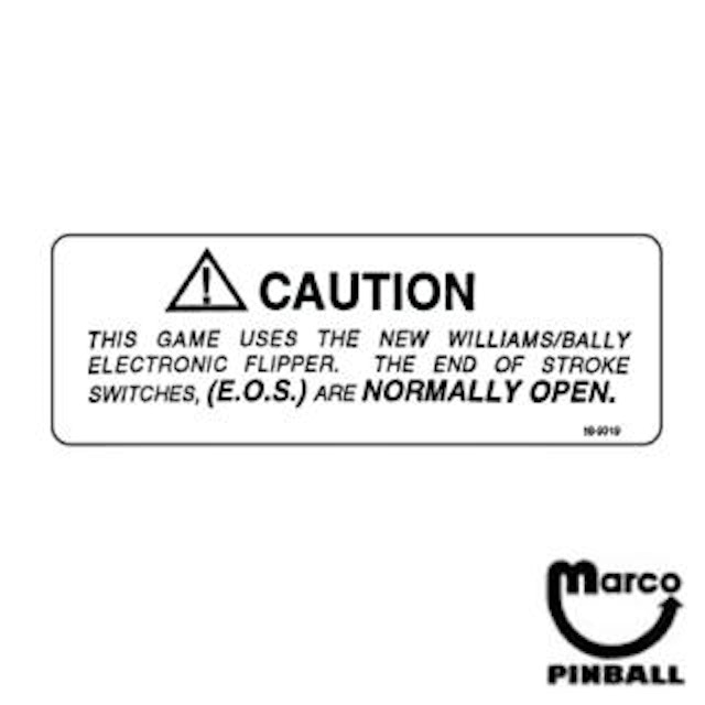 Label - Caution E.O.S. switch