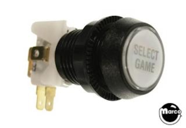 Pushbutton 1 inch round clear 'Select Game'