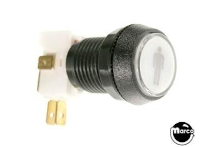 Pushbutton 1 inch round white 1 Player