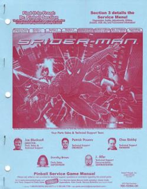 SPIDERMAN (Stern) Manual