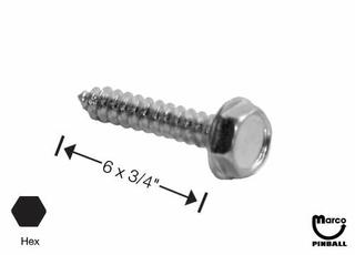Sheet Metal Screw #6 x 3/4 inch pl-hwh