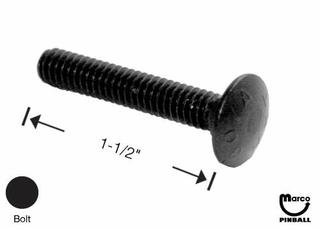 Bolt carriage 1/4-20 x 1-1/2 inch RH black