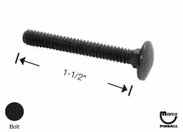 Bolt carriage 10-24 x 1-1/2 inch black 231-5012-00