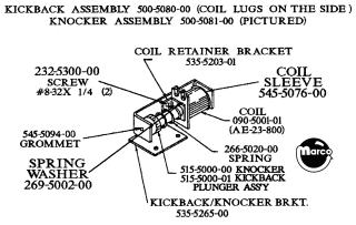 Kickback assembly Data East 500-5081-00