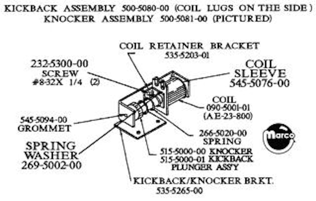 Kickback assembly Data East 500-5081-00