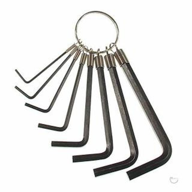 Hex wrench set - 8 piece SAE 1/16 - 1/4 inch