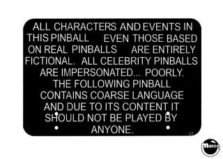 SOUTH PARK (Sega) Topper disclaimer sign with hardware