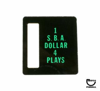 Price plate Bally 1 SBA Dollar 4 Plays