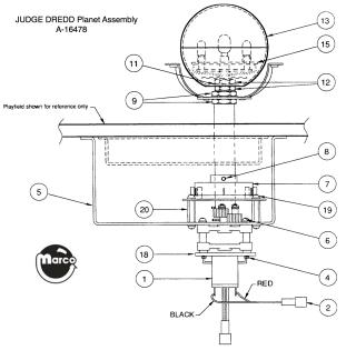 JUDGE DREDD (Bally) Planet assembly