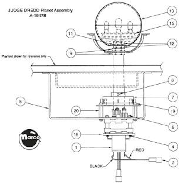 JUDGE DREDD (Bally) Planet assembly