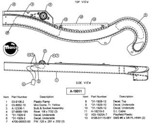 WORLD CUP SOCCER (Bally) Ramp front assembly