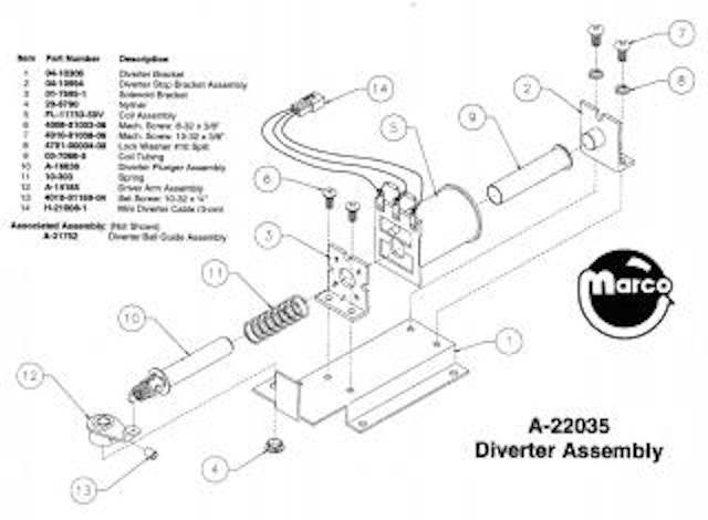 CIRQUS VOLTAIRE (Bally) diverter assembly