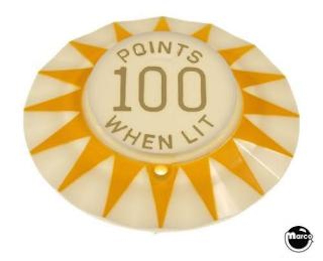 Pop bumper cap sunburst 'Points 100 When Lit' Y/GL C-719-17