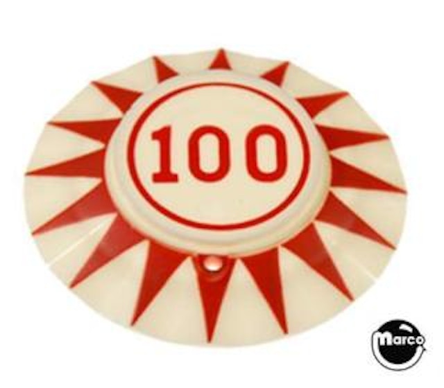 Pop bumper cap sunburst '100' circle R/R