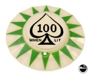 Pop bumper cap sunburst '100 When Lit -Spade' G/K