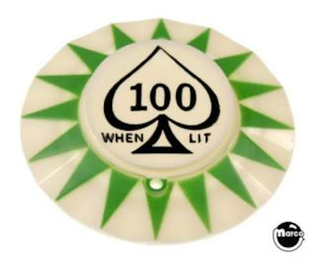 Pop bumper cap sunburst '100 When Lit -Spade' G/K