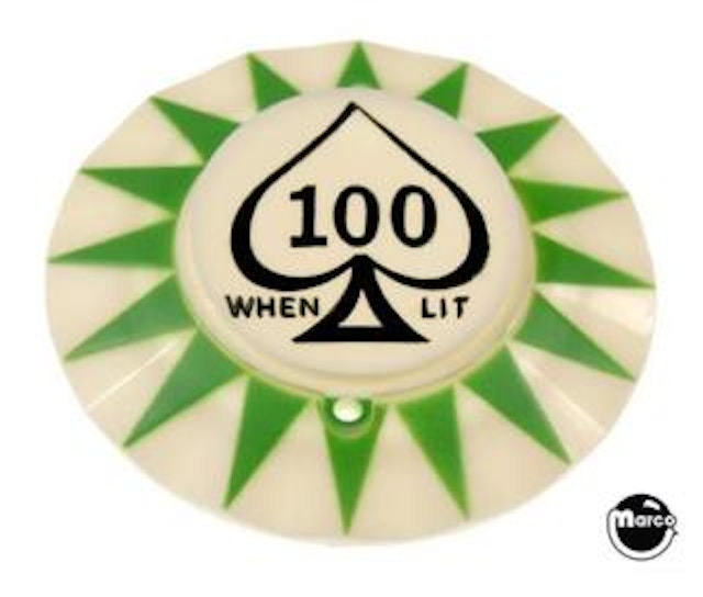Pop bumper cap sunburst '100 When Lit -Spade' G/K