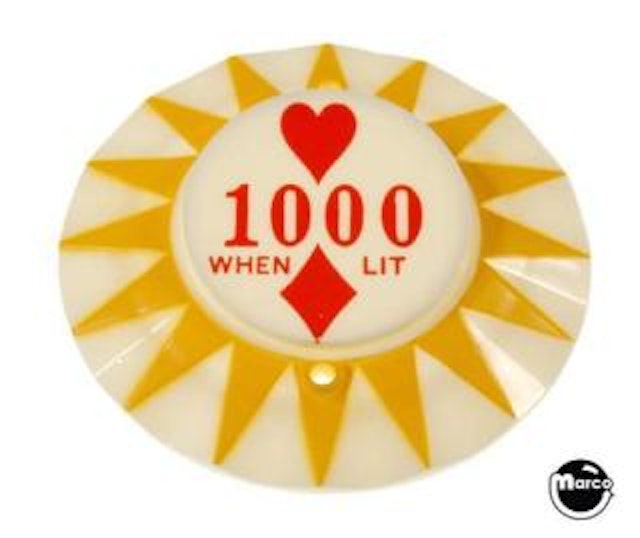 Pop bumper cap sunburst '1000 When Lit' heart/diamond Y/R