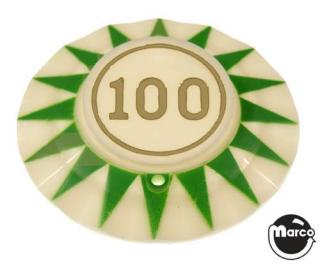 Pop bumper cap sunburst '100' circle G/GL