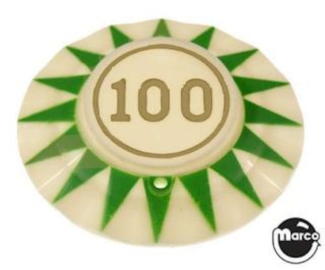 Pop bumper cap sunburst '100' circle G/GL