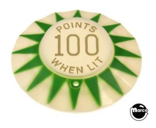 Pop bumper cap sunburst 'Points 100 W/Lit' G/GL USE A-3713-8
