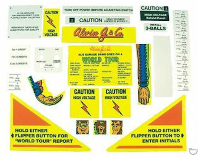 WORLD TOUR (Alvin G) Decal set