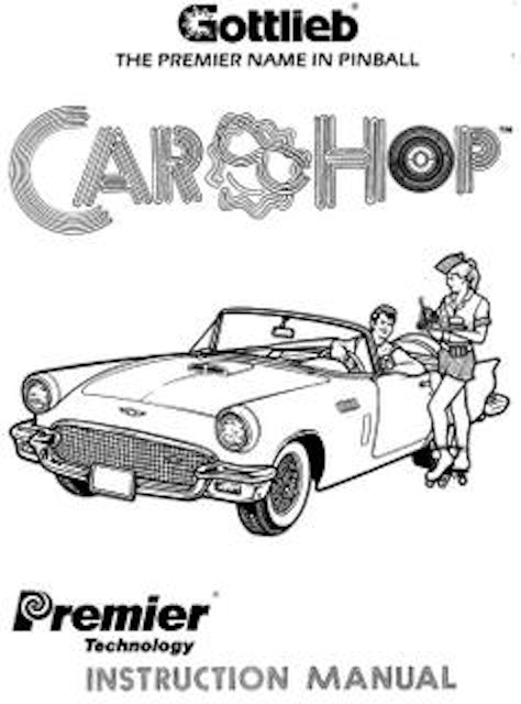CAR HOP (Gottlieb) Manual - reprint