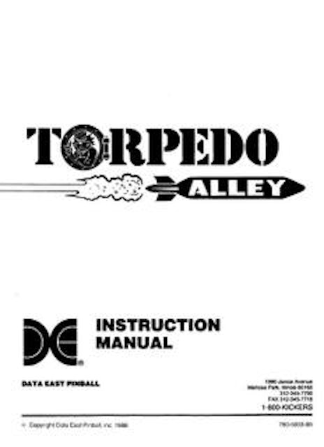 TORPEDO ALLEY (Data East) Manual