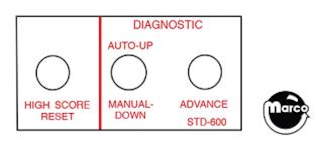 Service switch decal Williams 3 button STD-601