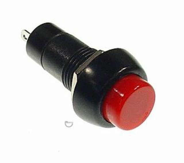 Switch - pushbutton red with fastener