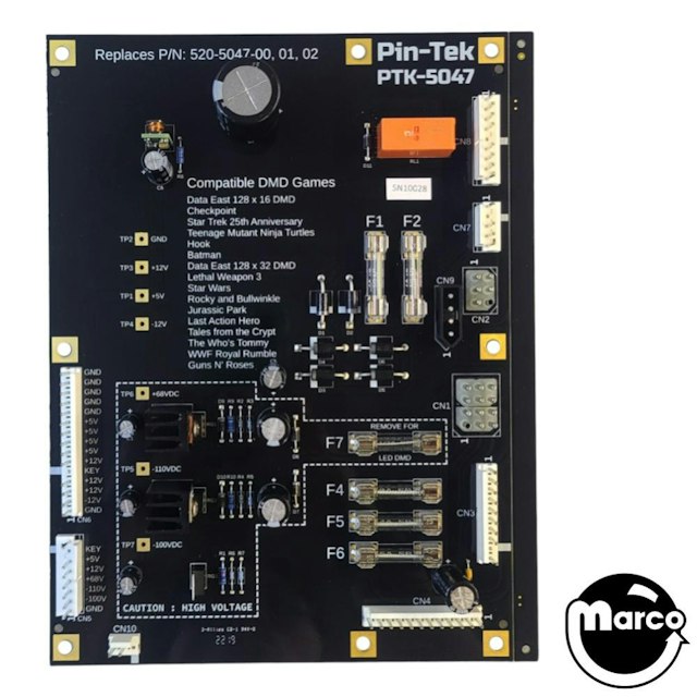 Power supply board DE 520-5047-00, 01, 02 Pin-Tek PTK-5047