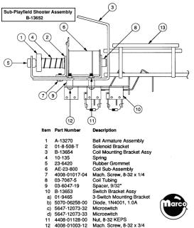 Sub-playfield shooter bracket Williams