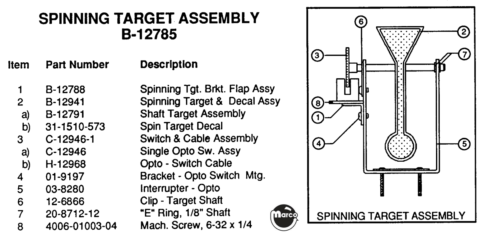 POLICE FORCE (Williams) Spin target opto bracket