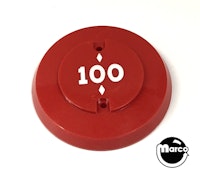 Pop bumper cap red with '100'
