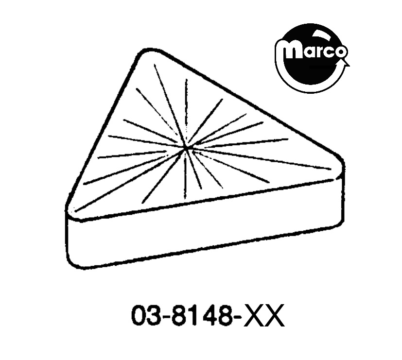 Insert triangle 1-3/16 inch blue starburst