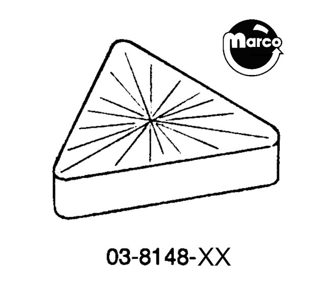 Insert triangle 1-3/16 inch blue starburst