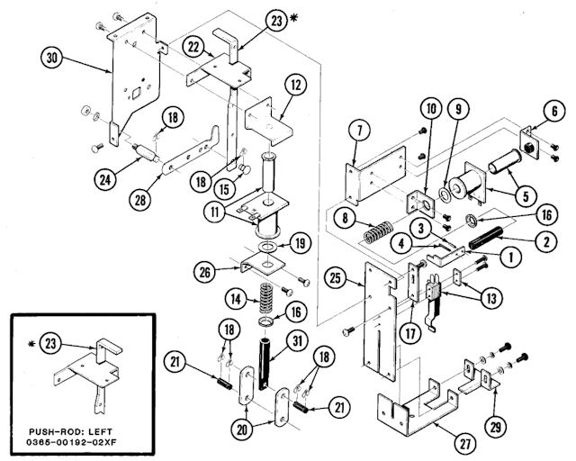HARDBODY (Bally) Ramp lift push rod left