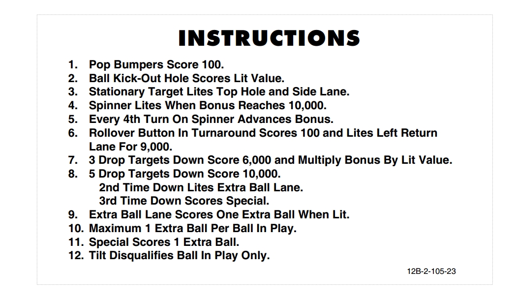 LECTRONAMO (Stern) Score Cards (6)