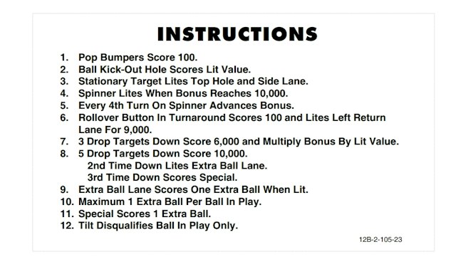 LECTRONAMO (Stern) Score Cards (6)