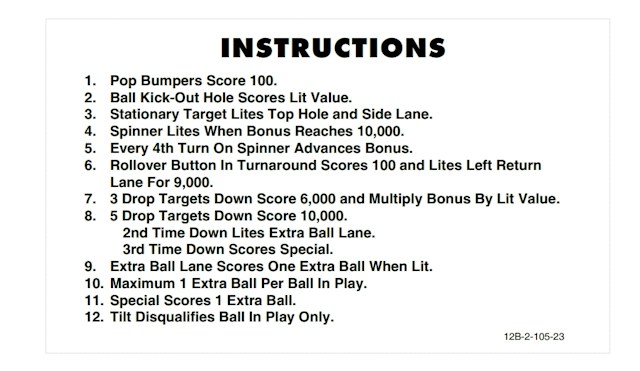 LECTRONAMO (Stern) Score Cards (6)