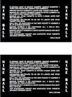 NINE BALL (Stern) Score Cards (19)