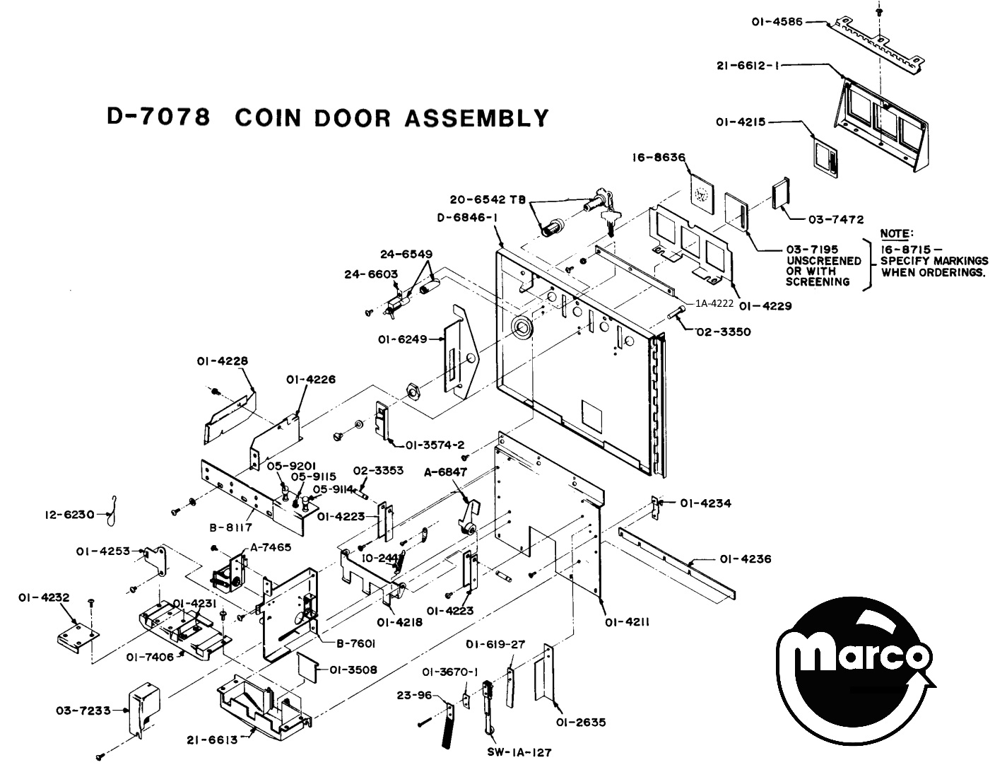 Coin door lock bracket Williams early