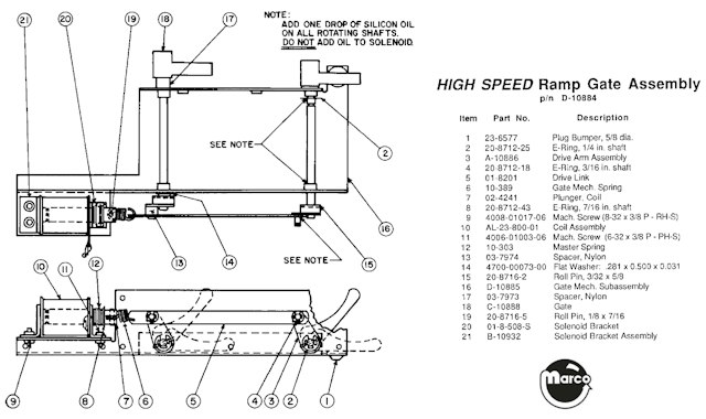 HIGH SPEED (Williams) Flap gate assembly