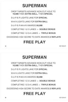 SUPERMAN (Atari) Score Cards (6)