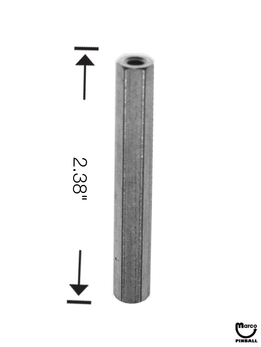 Hex spacer 5/16" f-f 8-32 x 2.38"