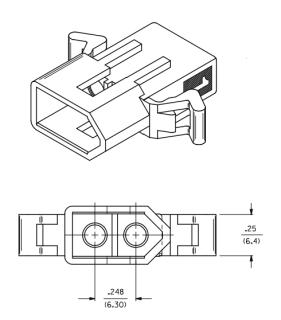 Connector Molex® 2 circuit .093 inch terminals